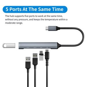 Hubs High Speed Usbc Hub Usb 2.0 Adapter Type C Hub Usb Multi Port Usbc Expansion Dock Multi Splitter Adapter Plug And Play Usb Hub