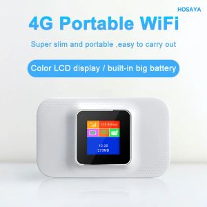 Routers 4G WiFi Router Color LCD Display LTE Modem Sim Card Router MiFi Pocket Hotspot Buildin Battery Portable WiFi