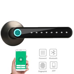 Control Electronic Lock Bluetooth Keyless Handle Digital Smart Door Lock Fingerprint / Password / App 3 Ways Fast Unlock IOS Android