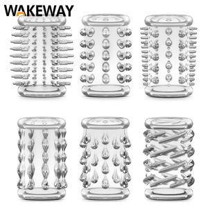 Wakeway 6pcs7pcs horoz yüzüğü penis genişleme kol kilit semen seks oyuncakları erkekler için gecikme horozları horozları yetişkin oyunları 240409