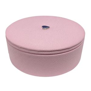 Strands 10*10*4 cm Packaging Pink Leather Round Box Bracelet Jewelry Display Gift Box For Women Europe Diy Velvet Bracelet Box Storage