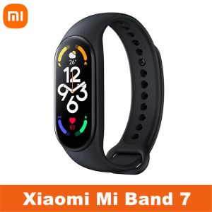 Bileklikler Xiaomi Mi Band 7 Akıllı Bilezik 6 Renkli AMOLED EKRAN MIBAND 7 Kan Oxygen Fitness Traker Bluetooth Su Geçirmez Mi Akıllı Bant 7