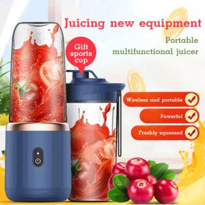 Verktyg 6blade Portable Blender Mini Juicer Cup Extractor Smoothie USB Laddar Fruit Squeezer Blender Food Mixer Ice Crusher Portable