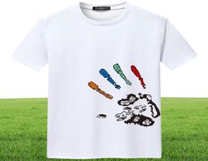 Мужские дизайнерские рубашки Slim Fit Summer Olde Simple Streetwear Fashion Hand Print Palm Print Cotte Ctton Tshirt Casual Mens Tee рубашка плюс 2369492