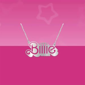 Colares Classic 925 Sterling Silver Billie Inglês Letter Colar feminino, como um presente de férias para namoradas