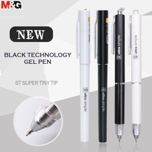 Stifte Mg 10pcs/Los 0,38 mm/0,5 mm Ultra feine schwarze Technologie Gel Stift Schwarze Tinte Nachfüllgel Stiftschule Bürovorräte Stifte Stifte