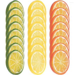 Party -Dekoration 24 PCs Girlande Imitation Slice Kitchen -Pographie Requisiten Blöcke Limes Simulation Fruchtmodell gefälschte Zitronenscheiben