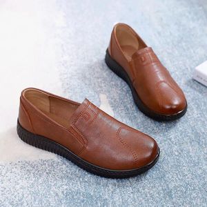 Casual Shoes Fast Pu Leather Ballet Flats Kvinna Walking Grandmas Ladies Comfort Moccasins Women's Antiskid Loafers