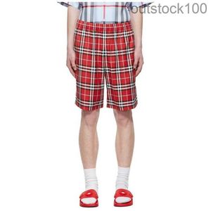 High end buurberlyes kostymer för kvinnor män mens rutiga klibby fiber röd klibbig fiber shorts senior märke casual sommar designer shorts shorts