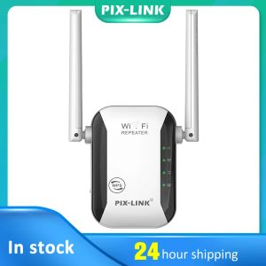 Routers PIXLINK 2.4G Wireless Wifi Repeater 300Mbps Network 4G Wifi Router Extender Signal Amplifier 2 antenna Booster Access Point