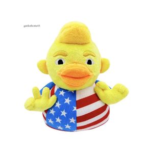 Nova chegada engraçada Trump Flag American Flag Cartoon empalhado Animal Doll Duck Plush Toy 0422