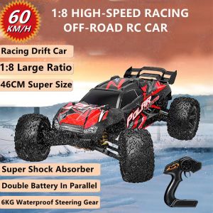 Car 1:8 Offroad Highspeed Remote Control Car 60KM/H 6KG Waterproof Steering Gear Super Shock Absorber Large RC Vehhide Kid Toy