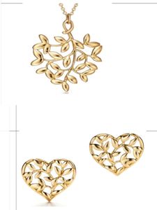 Tasarımcı Yaprak Kadınlar İçin Kadın Altın Kolyeler Gümüş Modaya Düzenli Kolye Set Moda Mücevher Seti Anne Sevgililer Günü Hediye Kız Arkadaş Aksesuarları Toptan Hediye
