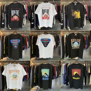 Primavera verão Rhude Shirt Man Tshirts Mulheres Tees de Skate Skate Men Mom