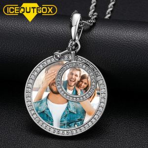 Colares redondos de imagem personalizada Mãe e filha pendente para homens de colar de colar gelado de jóias de hip hop presente especial comemore