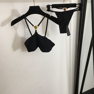 Black Halter Bodysuit 여성 디자이너 수영복 빠른 마른 비키니 비치 스타일 수영 수영복 수영복