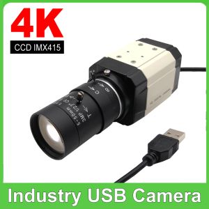 Lens Industrial 4K 8MP CCD IMX415 USB Webcam 5MP IMX335 med 2,812 mm varifokal lins USB2.0 PC Videokamera UVC OTG för liveundervisning