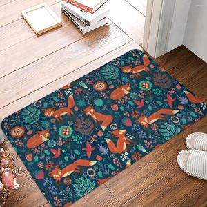 Bath Mats Red Foot Mat Kitchen Shower Room Flowers Print Quick Drying Fashion Bathroom Carpet Protective Anti-Slip Toilet