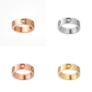 Anel de designer de anel de amor clássicos para mulheres 4mm 5mm 6mm anel de ouro 18k revestido com jóias de designer de diamantes para amantes Presente de jóias anel de casamento com caixa