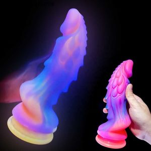 Dildo mocne ssanie kubek świecące dildo zabawki seksualne dla mężczyzn i kobiet fantasy Monster Dildo Soft silikonowe zabawki seks dla kobiet