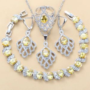 Strands Big Jewelry Conjuntos de jóias com 925 marcas de pulseira feminina Brincos de anel e colar para mulheres 10 cóleis figurinos da moda