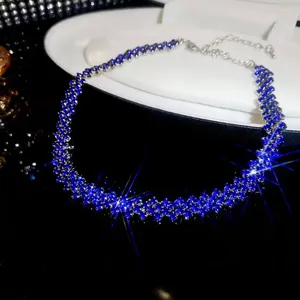 Choker glänsande full roston halsband mode lyxiga benben personlig geometrisk kedja