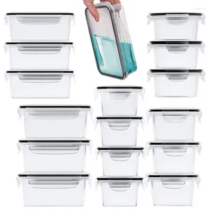 Storage Bottles Food Containers Kitchen Organizer With Lid Portable And Stackable Clear For Freezer Desk Cabinet