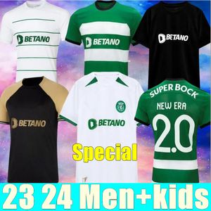 CR7 SPORTING 23 24 Special Lisboa Soccer Jerseys 3: e Lissabon Ronaldo Coates Mathieu Jovane 2023 2024 Cup Vinnare Män barnsatser Fjärde fotbollsskjorta hem borta