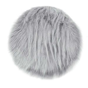 Faux Sheepskin Soft Carpets Round Fur Area Rugs for Bedroom Living Room Shaggy Plush Carpet White Home Floor Mat Bedside