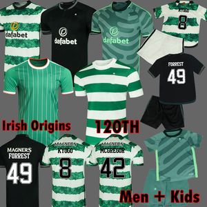 2024 Celtic Irish Origins Specjalne koszulki piłkarskie Kuhn Kyogo Ajetiturnbull McGregor Forrest 23 24 Celtic 120th Football Shirt Men Zestawy dla dzieci
