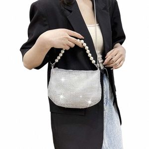 Zipper Rhineste Torka na ramię w stylu Koreańszy Crystal Evening Clutch Bag worka Zirc Phe Bag Monety Portfel F3SV#