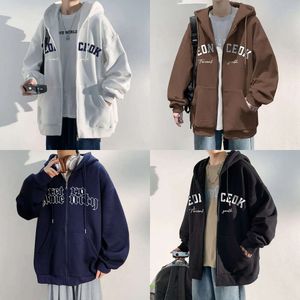 Fashion American Brand Spring and Autumn 2023 New Sports Hooded Cardigan Sweater for Men's Upper Garment Jacket