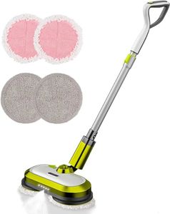 Cordless Electric Spin Mop with LED Headlight and Water Spray Up to 60 mins Powerful Floor Cleaner 300ml Tank 240422