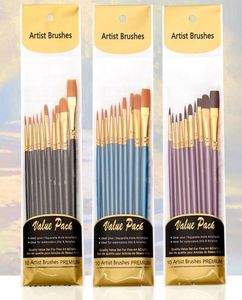 Artist Nylon Paint Brush Arts Craft Tools Professional Akryl Akryl Trähandtagning Borstar Konstförsörjning Stationer. 16599122