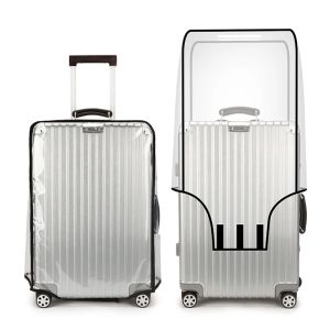 Tillbehör Full transparent bagageskydd täcker vattentät PVC -vagn resväska täcker dammtät skyddsskydd resor