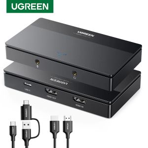 新しいレンズ新しい！ Ugreen HDMIビデオキャプチャカード4K60Hz HDMIからUSB/Typecビデオグラバーボックス用ライブストリームレコード会議