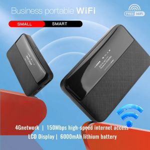 Roteadores wifi sem fio WiFi Router 150Mbps 4G LTE Modem Router Portátil 6000mAh Mobile WiFi Hotspot com SIM Card Slot Hotspot Dispositivo de rede