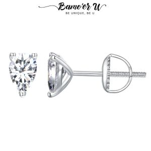 イヤリングbamoer u oval moissanite earrings pear cut cut lab diamond ear sudgs for women emanggy Jewelryギフト925スターリングシルバー0.5ct