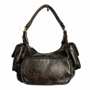 Bolsas de motociclista de moto para mulheres bolsa de bolsa de designer de luxo 2023 Novo em Pu vintage tie-dye Proc pequenos bolsos múltiplos ombro h4w0#