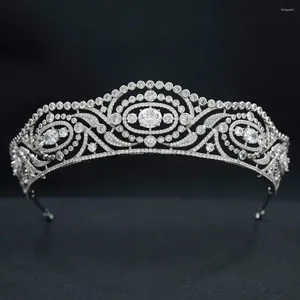 Hair Clips SEPBRIDALS Cubic Zirconia Duchess Of Calabria's Tiara For Wedding Crystal Princess Tiaras Crown Bride Jewelry