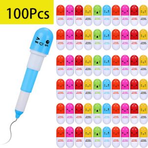 Stifte 100pcs Pilling Ballpoint Stift, Neuheit Retactable Gift Ball Stift mit lächelnden Gesicht niedlicher Cartoon Emotion