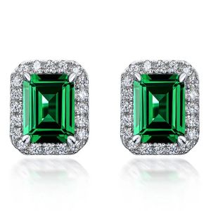 Earrings Shop 100% 925 Sterling Silver Emerald Citrine High Carbon Diamonds Gemstone Ear Studs Earrings Fine Jewelry Wholesale