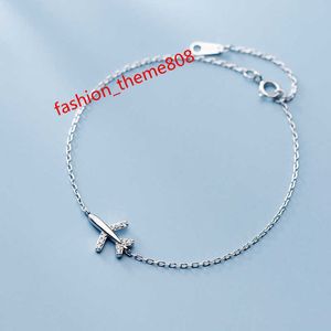 Pulseira de avião de zircônia cúbica 925 Cadeia de prata esterlina Bracelets de zircão de prata esterlina jóias finas para mulheres