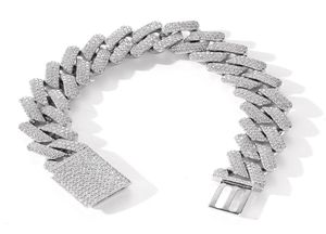 Bransoletka z mrożonymi łańcuchami 20 mm dla mężczyzn luksusowe Miami Micro Pave Cyrcon Bracelets moda biżuteria hip -hop rock6021143