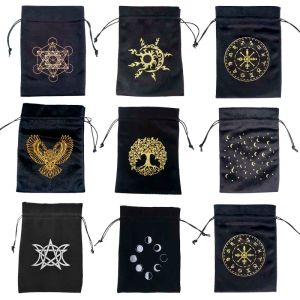 Bags Tarot Cards Bag Velvet Dices Board Game Cards Bag Drawstring Oracle Cards Storage Pouch Jewelry Tarot Deck Multiple Use Bags