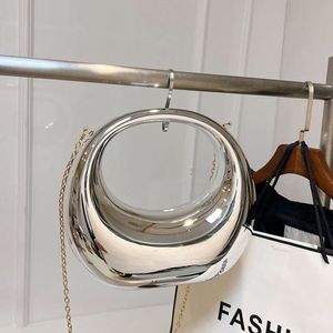 New Acrylic Women's Day Packs Fashion Bright Face Handbag Personalized Celebrity Dinner Crossbody Chain Bag