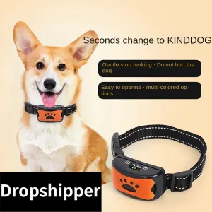Colares de colarinhos de gotas de pet -tendão anti -latido dispositivo USB Electric Ultrassonic Dogs Training Collar Dog Stop Barking Vibration Anti -Bark Collar
