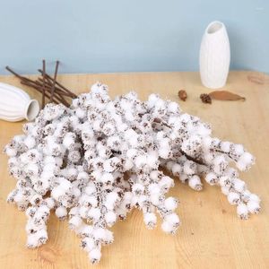 Decorative Flowers Home Office Party Decoration Floral Art Artificial White 1Pcs Snow Tree Fruit Plant Berry Branches