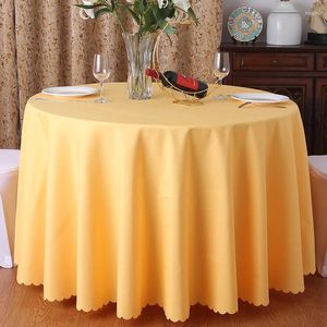 テーブルクロスラウンドソリッドカラー家庭用黄色