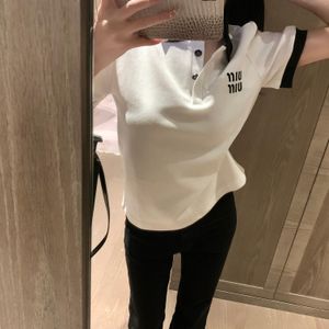 polo t shirt women designer tshirt miui clothes high quality Embroidered POLO neck short sleeved Tshirt top